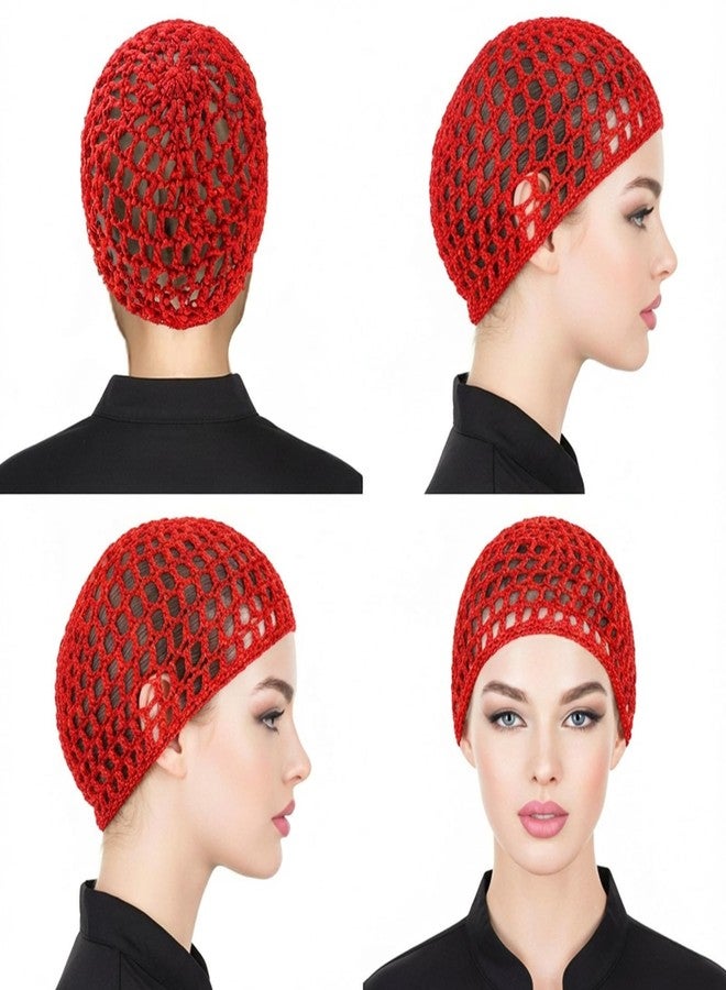 COMNICO 2Pcs Crochet Hair Net Mesh Cover Curls Hair Wrap Towels Sleeping Soft Nylon Bun Lifting Strap Thick Short Knit Snoods Hat Women Long Short Straight Curl Wig - Image 3